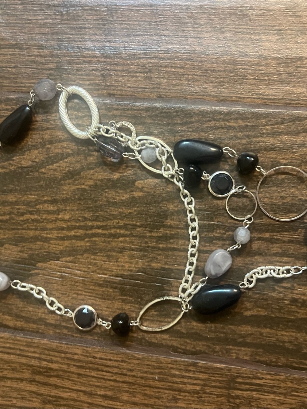 Covington Multi-Necklace Set with Silver Teardrop Pendant and Colorful Accents - Picture 8 of 9